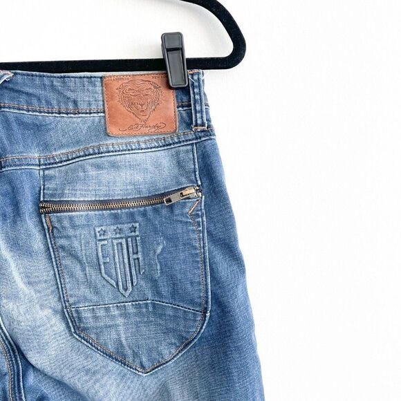 Ed Hardy Skuller Jeans Punk's Not Dead Distressed Destroyed Men's 32 - Picture 4 of 16